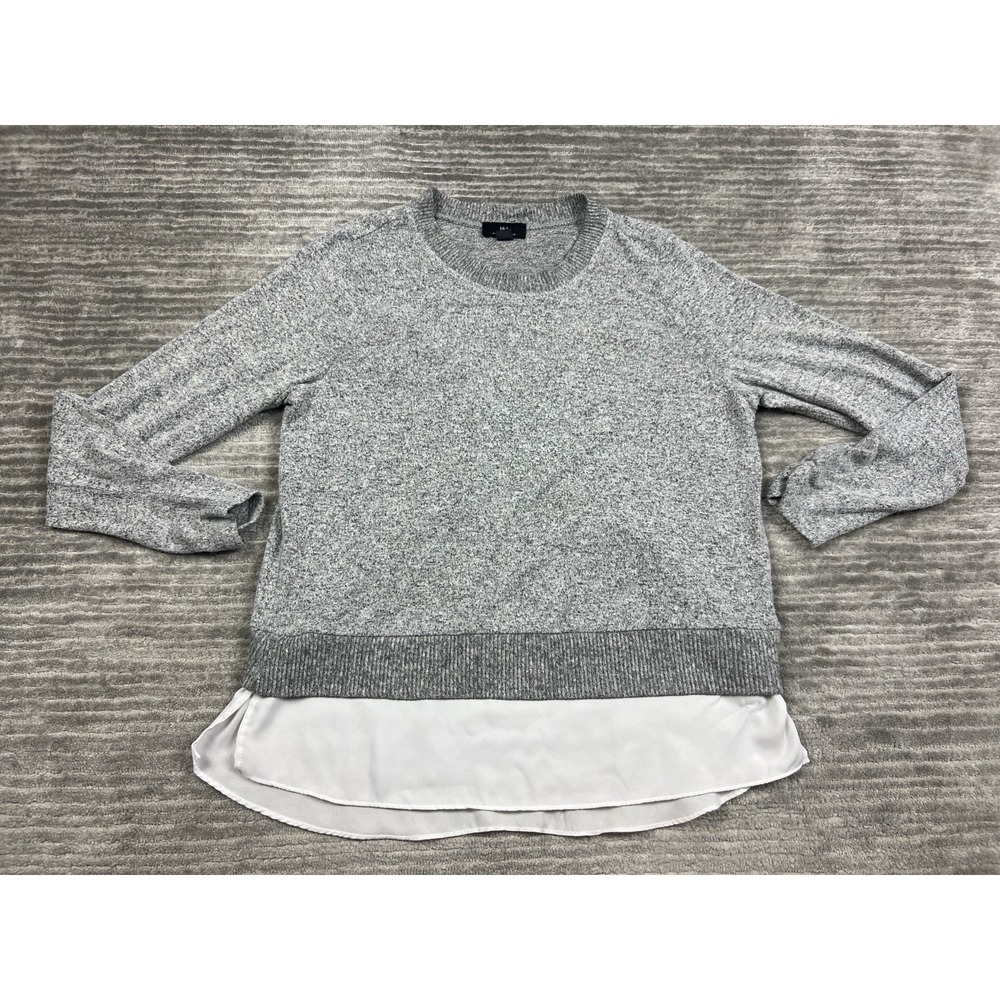 IN San Francisco Sweater‎ Womens Large Gray Layered Look Rayon Blend